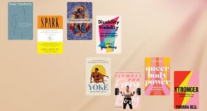 collage of fitness books