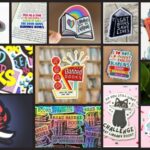 collage of stickers about the freedom to read