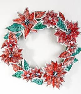 paper flowers watercolor wreath