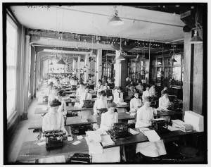 Typewriting department, National Cash Register, Dayton, OH, c. 1902. Detroit Publishing Company Photograph Collection, Library of Congress.