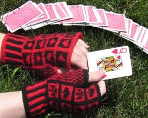 Alice’s Queen of Hearts gloves by Crystal Baer