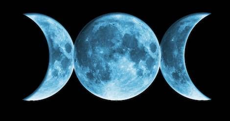 a moon in three phases
