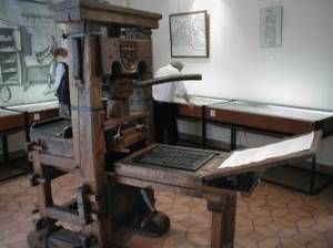 Replica of Gutenberg's printing press.