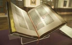 Gutenberg Bible, Lenox Copy, incomplete on paper, New York Public Library.