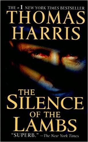 cover of The Silence of the Lambs, featuring the fave of Hannibal Lecter in shadow