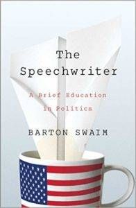 book cover for the speechwriter by barton swaim