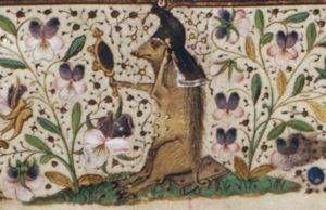Medieval marginalia of a boar, from Harvard’s MS Richardson 31.