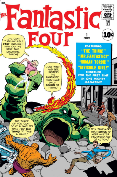First issue of the Fantastic Four Comic 1961 https://www.marvel.com/comics/issue/12894/fantastic_four_1961_1