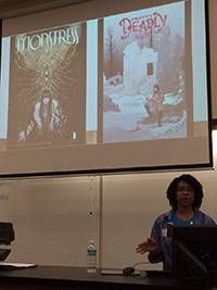 Ayanni Hanna presenting on Monstress and Pretty Deadly