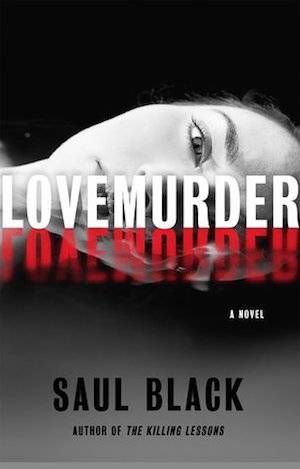 Lovemurder book cover: half a woman's face sinking into water