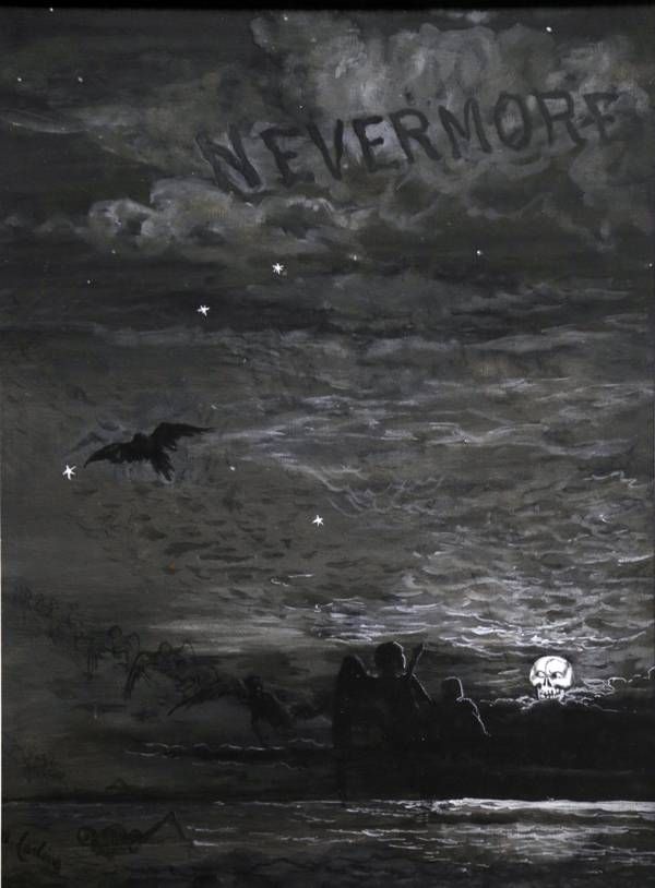 "Nevermore" 1883-87 James Carling illustration of The Raven | Bookriot.com