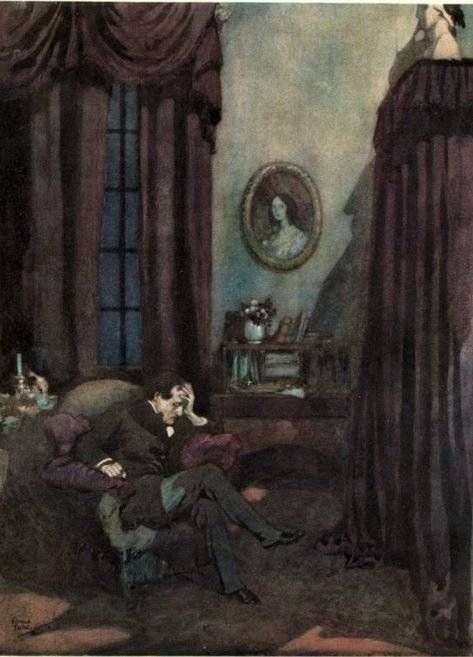 1912 Edmund Dulac illustration of The Raven | Bookriot.com