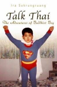 little boy dressed as superman on cover of talk thai by ira sukrungruang