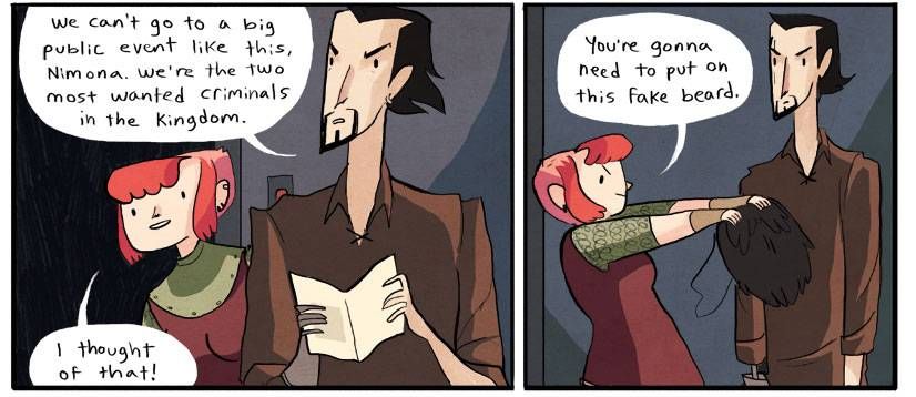 Nimona Panels from Sci-fi and Fantasy Comics to Cure Your Superhero Hangover | Bookriot.com 