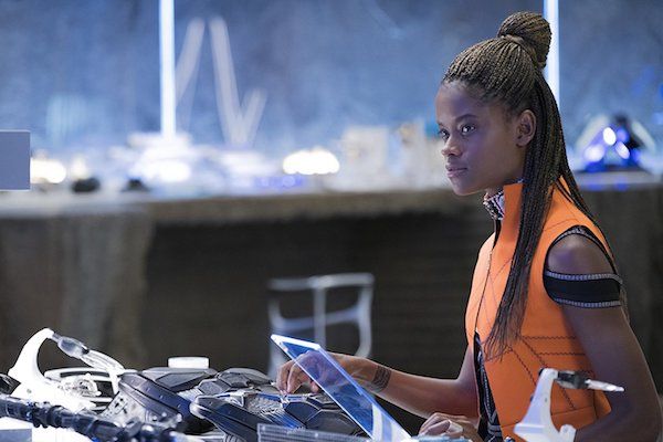 Shuri in her lab in the Black Panther movie