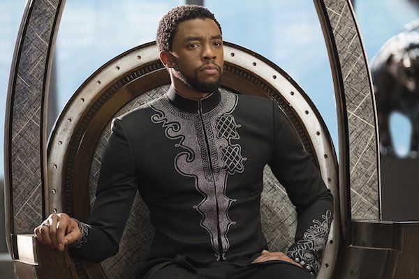 T'Challah on the throne in the Black Panther movie