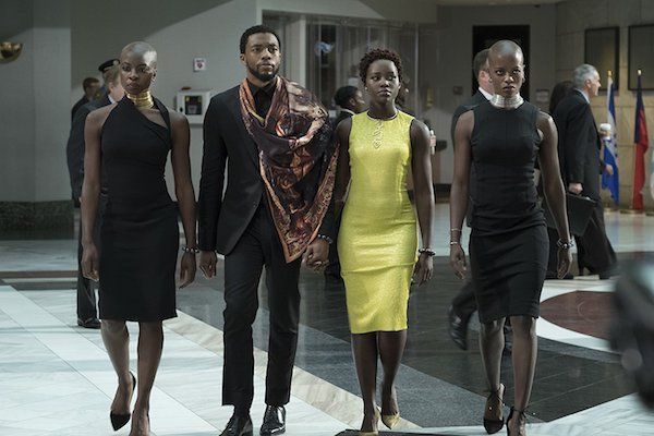 Okoye, T'Challah, Nakia at the UN in the Black Panther movie