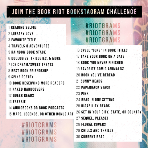 Book Riot Instagram Challenge #Riotgrams June 2018