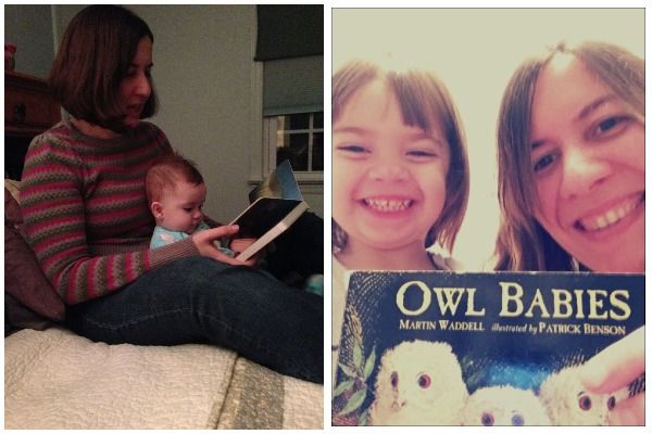 Contributor Steph Auteri reading to her child, in celebration of bookish moms for Mother's Day