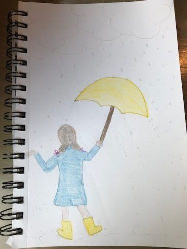 Author sketch, girl with umbrella | Book Riot, Comics Syllabus to Dabble Deeper
