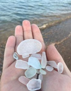Lake Michigan Beach Glass Photo by author.