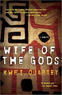 cover of Wife of the Gods (Darko Dawson #1) by Kwei Quartey; text over tribal cloth design