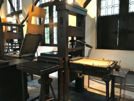 Authentic wooden printing press