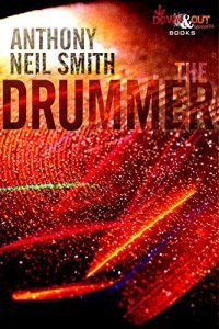 the drummer cover (a cymbal reverberating with multicolored water droplets)