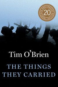 cover of The Things They Carried by Tim O'Brien; image of outline of soldiers moving through a jungle at night