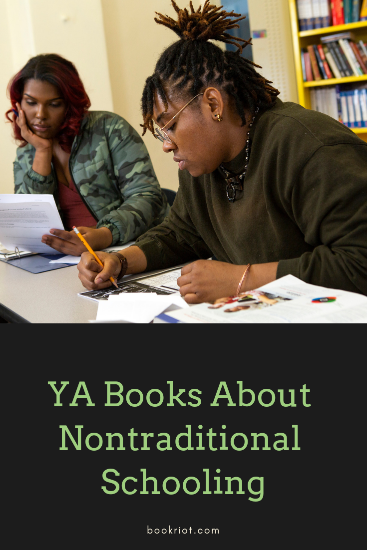 Enjoy a YA book featuring nontraditional schooling. Wilderness education, trade work, and more! book lists | ya books | YA book lists | #YALit