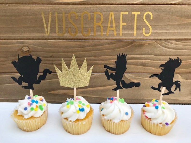 where the wild things are silhouette cupcake toppers