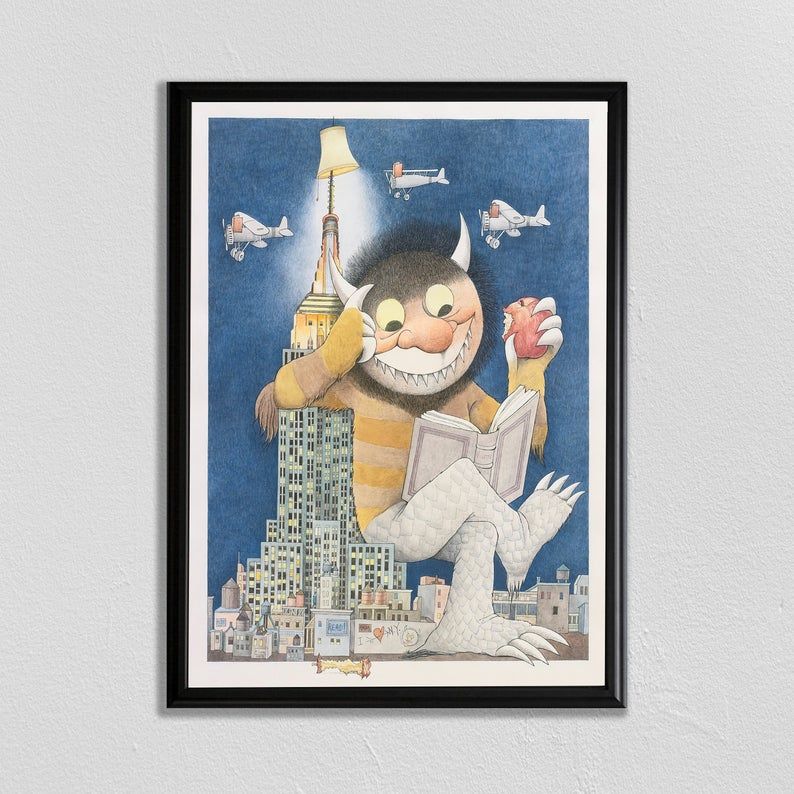 where the wild things are vintage library poster