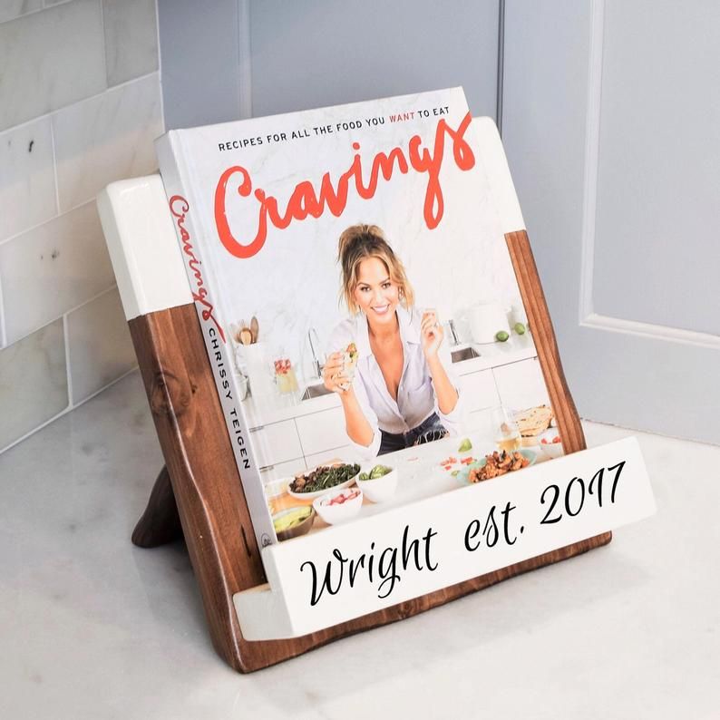 wooden customizable cookbook stand