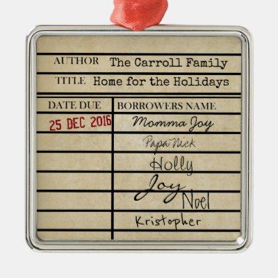 customizable family due date card ornament