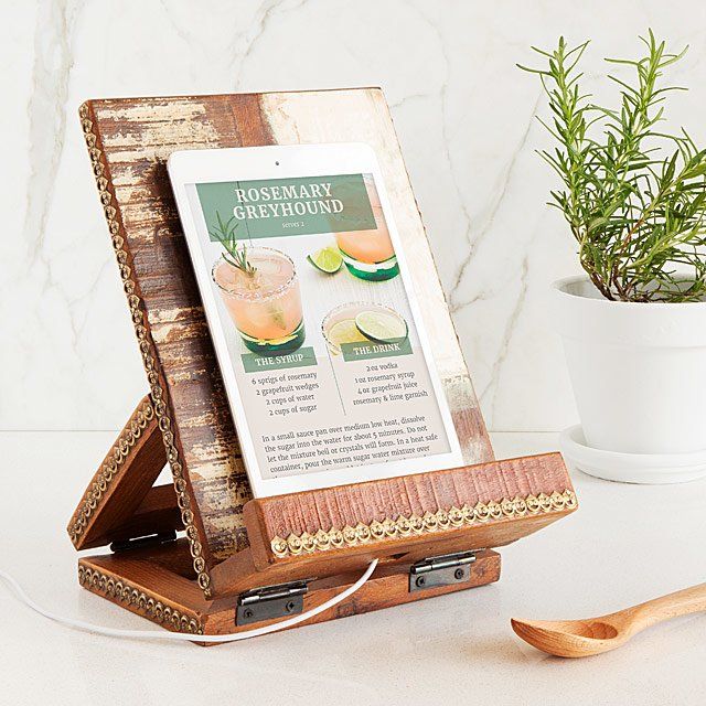 Wooden handmade cookbook stand