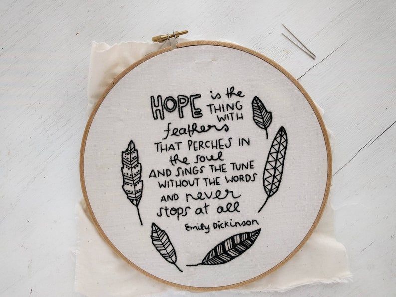 Emily Dickinson poetry embroidery