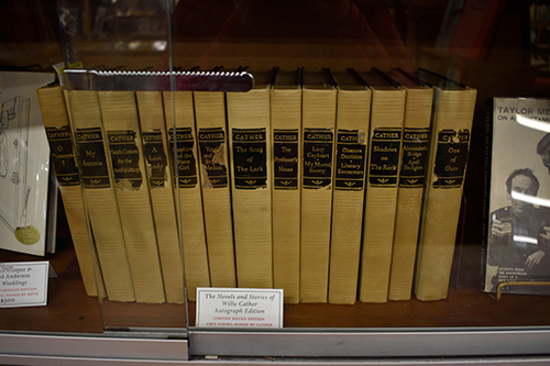 A collection of Willa Cather books with price. (Photo by Alex Luppens-Dale)