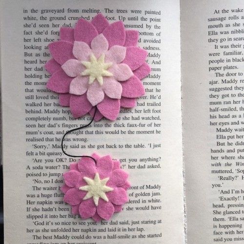 Flower Bookmark by CraftSoSweet from etsy