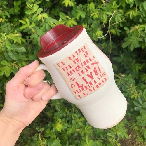 I'd rather die on an adventure than live standing still Bookish Mug by FreisenArt from etsy