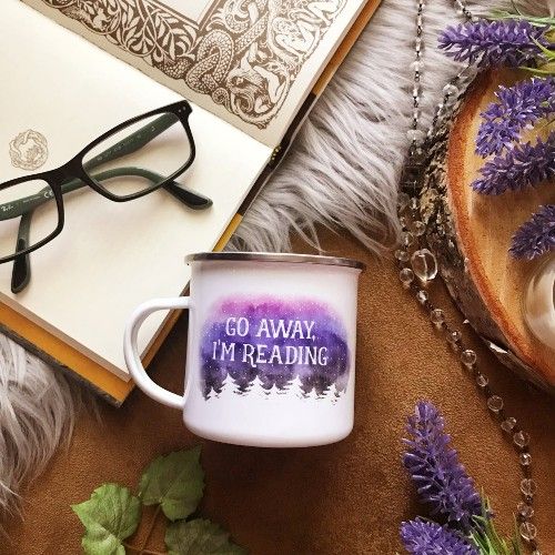go away I'm reading camping mug by MirkwoodScribes from etsy