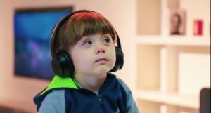 image of a child wearing headphones
