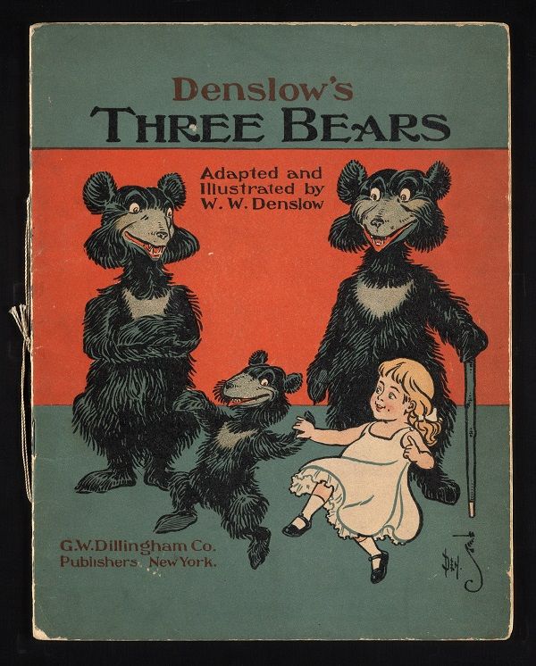 Antique book cover of the children's book Denslow's Three Bears