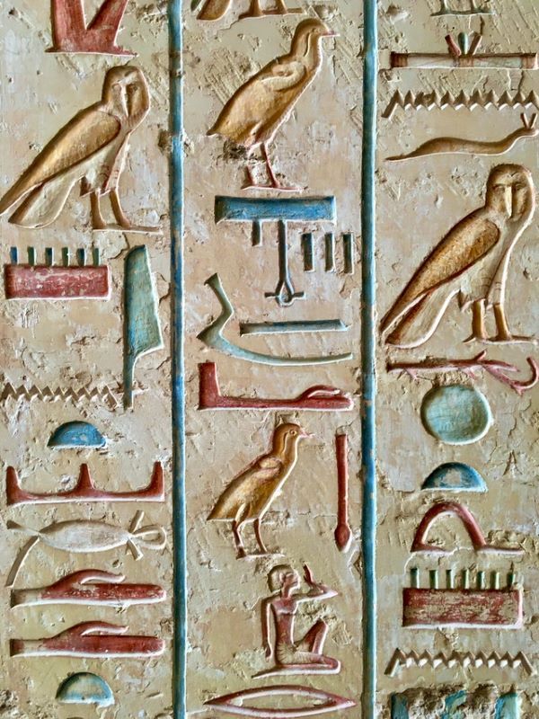 History of Reading. Egyptian Hieroglyphics.  Photo by Lady Escabia from Pexels. Link: https://www.pexels.com/photo/egyptian-symbols-3199399/