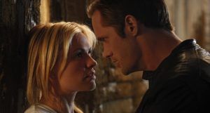 still image of Anna Paquin and Alexander Skarsgard in True Blood series https://www.imdb.com/title/tt0844441/mediaviewer/rm2401078528