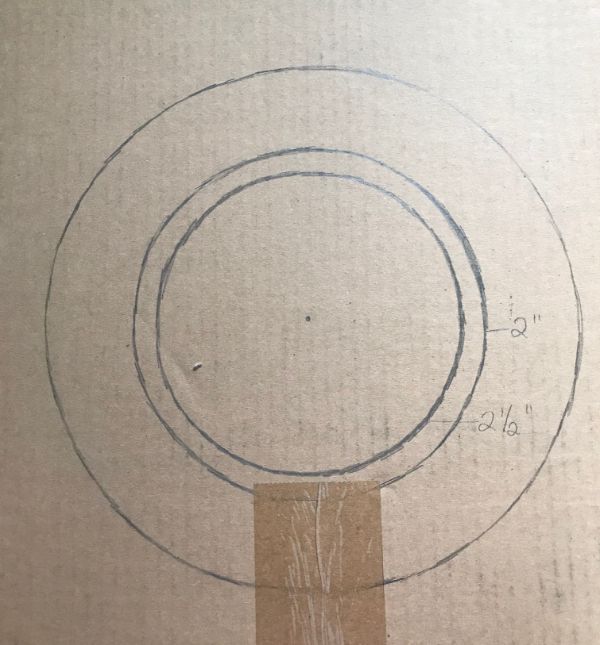 Circles drawn on a piece of cardboard
