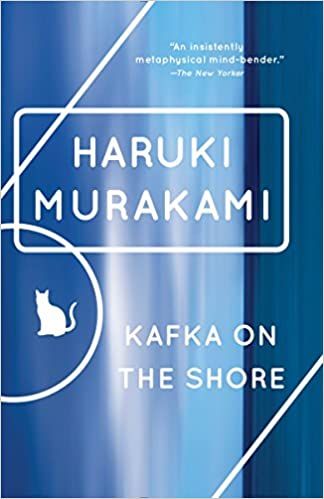 Shows the book cover of Kafka on the Shore by Haruki Murakami.