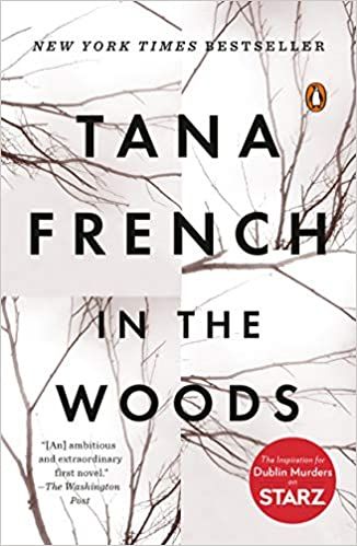 cover of In the Woods by Tana French; image of bare tree branches against a white background