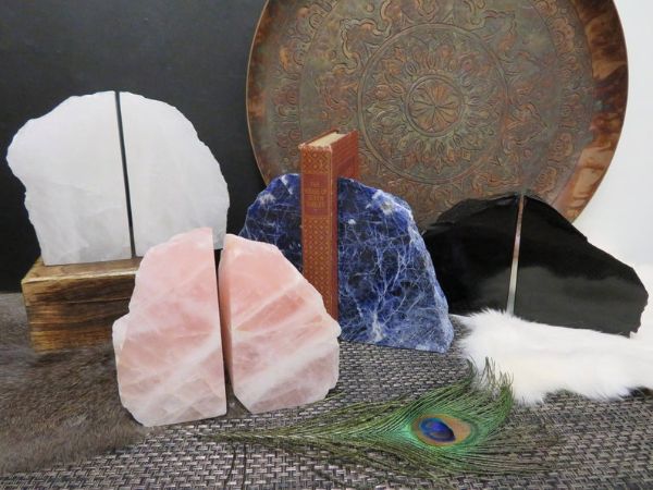 a variety of polished stone etsy bookends