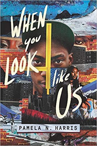 cover of When You Look Like Us by Pamela N. Harris, featuring a collage of a young Black man with a baseball cap and a brick wall