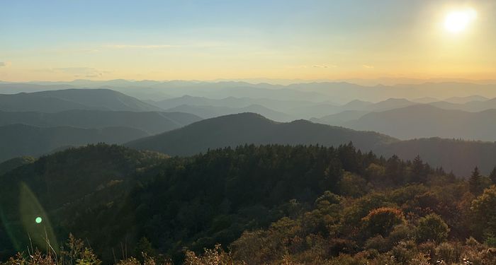 Asheville area from the Blue Ridge Parkway.  Photo by Anne Mai Yee Jansen.
